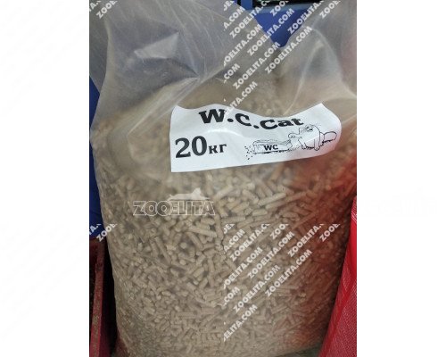 Древесный наполнитель для кошачьих лотков W. C. Cat 20 кг