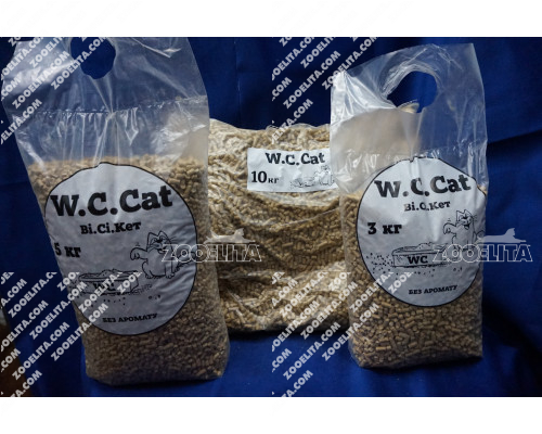 Древесный наполнитель для кошачьих лотков W. C. Cat 10 кг