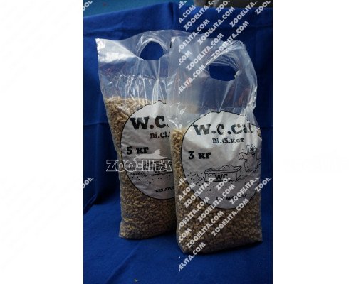 Древесный наполнитель для кошачьих лотков W. C. Cat 3 кг