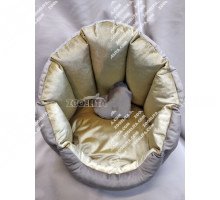 Мягкая круглая лежанка для собаки «Корона с сердцем» D 35 см 